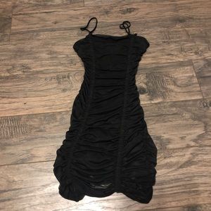 Urban Outfitters Black Ruched Mini Dress